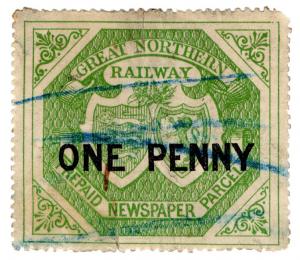 (I.B) Great Northern Railway : Newspaper Parcel 1d (large format)