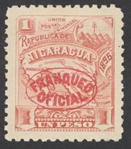 Nicaragua Sc# O88 MH 1896 1p overprint Officials