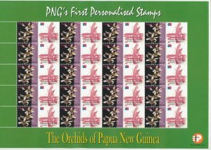 PAPUA PNG 2007 Personalised Orchid Log Canoe Flowers MNH Sheet(PAP213)