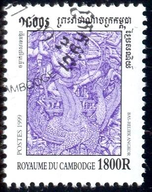 Historic Site, Bas-relief,  Angkor, Cambodia stamp SC#1851 Used