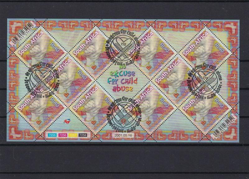 south africa no excuse for child abuse stamps sheet ref r9417