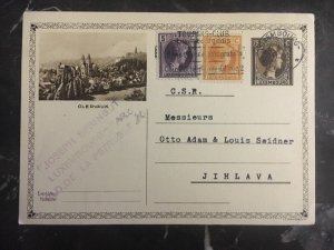 1933 Luxembourg PostCard Uprated  Cover to Jihlava Czechoslovakia