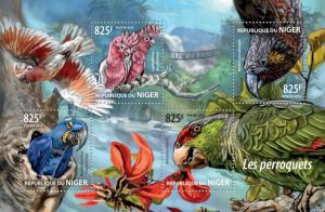 NIGER 2015 SHEET PARROTS BIRDS nig15216a