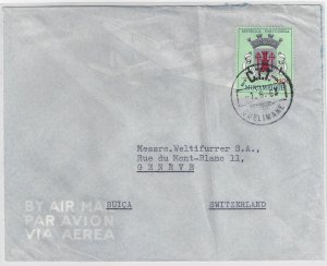 Mozambique 1963 AIRMAIL cover QUELIMANE postmark to GENEVE Suisse Sc#419 YT#474