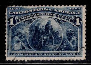 USA Scott 230 Used 1893 Colombian 1c stamp