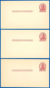 1918 LOT3 Postal Cards #UX32, Philly 1¢ Surcharge, Mint-XF P.O. FRESH, SCV $150!