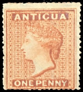 MOMEN: ANTIGUA SG #7 1867 VERMILLION MINT OG H £250 LOT #60644