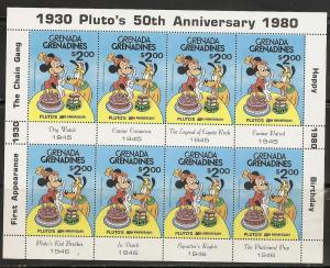 Grenada Grenadines 428 1981 Disney Pluto m/s MNH