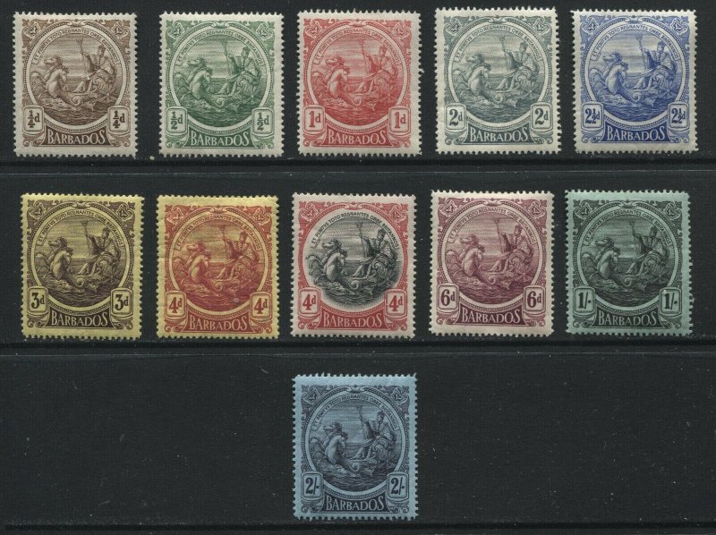 Barbados KGV 1916-18 all values to 2/ mint o.g. hinged