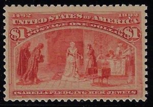 Scott #241 - $500.00 – VF-Regummed – Warm rich color. Lovely eye appealing stamp