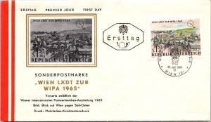 Austria 1964 FDC - WIPA 1965 - Grey Stamp Cachet - Vienna - F66384