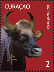 Postage stamps of Curacao 2021 - Chinese New Year - Year of the Ox