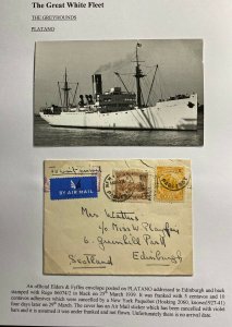 1939 Colombia SS Platano Paqueboat United Fruit UFC Cover To Edinburg Scotland