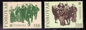 FAROE ISLANDS Scott 63-64 MNH** 1981 Europa Ring Dance set