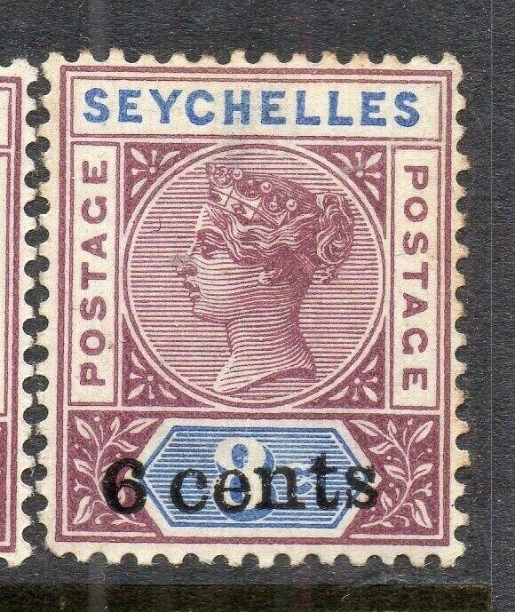 Seychelles 1901 Early Issue Fine Mint Hinged 6c. Surcharged 308997