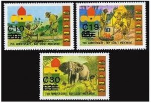 Ghana 867-870-875,MNH.Michel 990/994.Scouting Year 1982,value 1984.Tree,Elephant