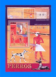 CUBA 2010 Nature Fauna Dogs on Egypt Paintings Art s-s Sc5083 MNH