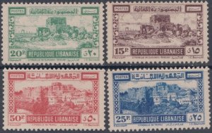 LEBANON SC# 177-80  CPL VLH & MNH CITADEL of JUBAYL (BYBLOS)