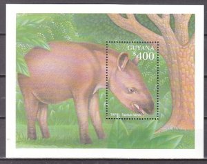 Guyana, Scott cat. 3677. Tapir s/sheet.