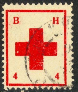 AUSTRIA BOSNIA AND HERZEGOVINA 1914 4h RED CROSS Charity Label VFU