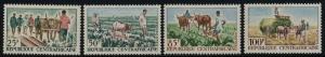 Central Africa 41-4 MNH Agriculture, Oxen, Wagon