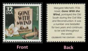 US 3185i Celebrate the Century 1930s Gone with the Wind 32c single MNH 1998