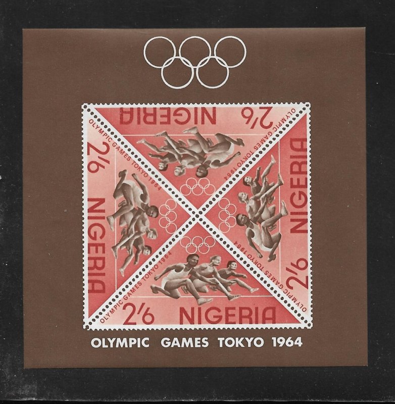 Nigeria Stamps: 1964 Tokyo Olympics Issue #168a; Souvenir Sheet/4; MNH
