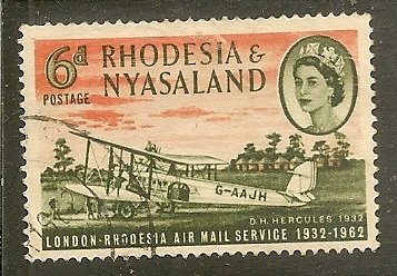 Rhodesia & Nyassaland   Scott 180   Plane   Used