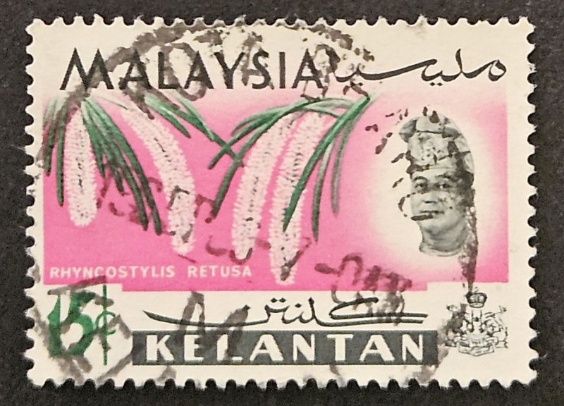 Malaysia - Kelantan 1965 SG108 used 15c orchids issue