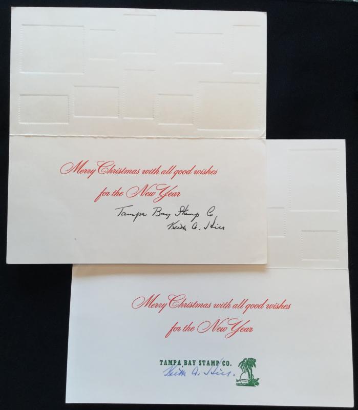 Worldwide embossed stamp reproductions Christmas cards Tampa Bay Stamp Co