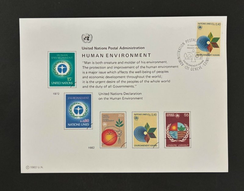 United Nations. 1982 Souvenir Cards. SC21. Mint NH. + First Day Cancels. 17271