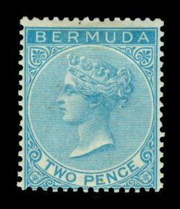 British Colonies - BERMUDA 1886  Victoria  2p blue  Scott # 20 mint MH