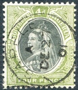 SOUTHERN NIGERIA-1901-02 4d Black & Sage-Green Sg 4 FINE USED V26391