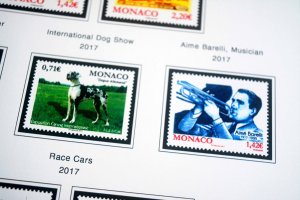 COLOR PRINTED MONACO 2011-2020 STAMP ALBUM PAGES (63 illustrated pages)