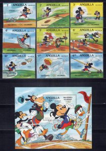 Anguilla 559a-568a MNH Disney Decathlon Los Angeles Olympics ZAYIX 0701M0055