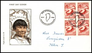 Greenland 42 Block of Four Pen FDC