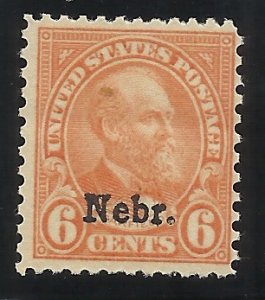 675  6c Nebr Ovpt MNH Fine Centering