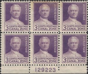 US Canal Zone Scott #117B MNH Pane of 6 1934 George Washington Goethals CV 160
