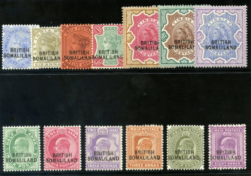 Somaliland 1903 KEVII Overprint set complete MLH. SG 18-30.