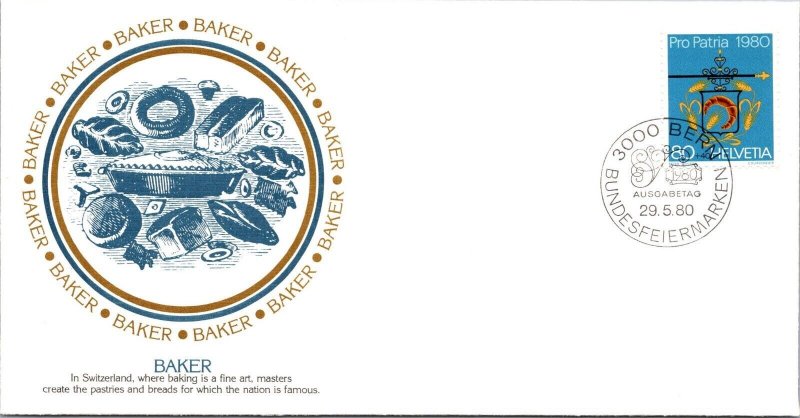 Switzerland 1980 FDC - Baker - Bern - J8781