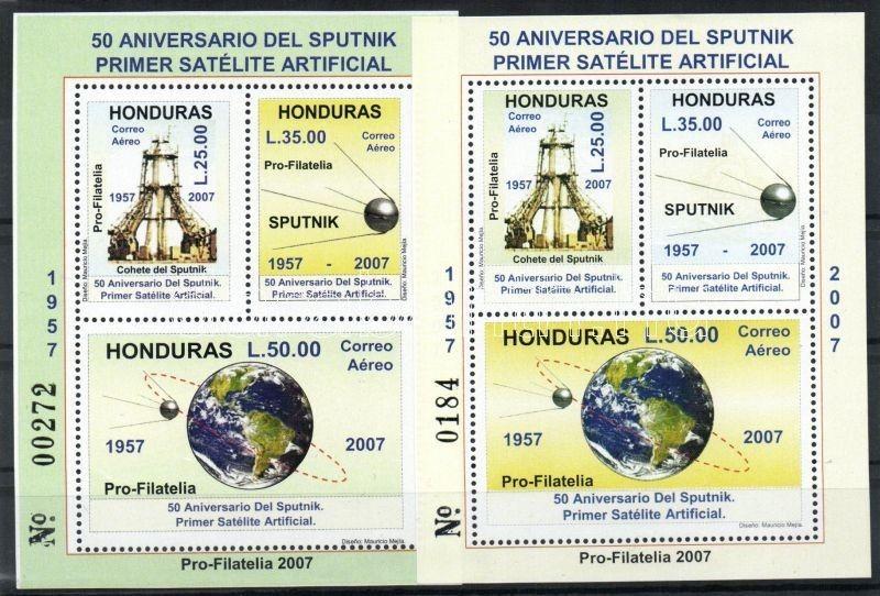 Honduras stamp 50th anniversary of the space travel 2 blocks WS42827