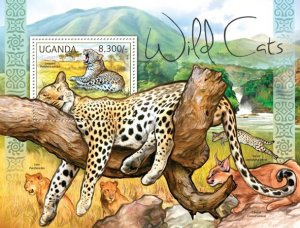 UGANDA - 2012 - Wild Cats - Perf Souv Sheet - Mint Never Hinged