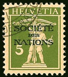 Switzerland League of Nations (SDN) 1922 Sc 2o6 UVF CTO