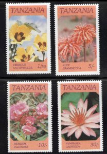 Tanzania Scott 315-318 MNH** Flower stamp set