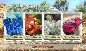 Togo - 2017 Minerals on Stamps - 4 Stamp Sheet - TG17101a