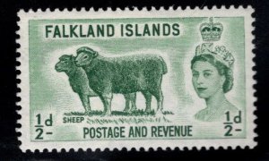 Falkland  Islands Scott 122 MH* 1957 QE2 stamp