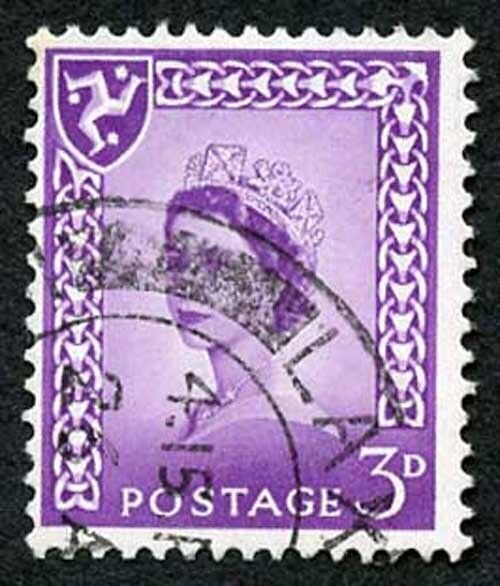 IOM SG2a 3d Deep Lilac on Chalky Paper Fine used cat from 6.50 pounds