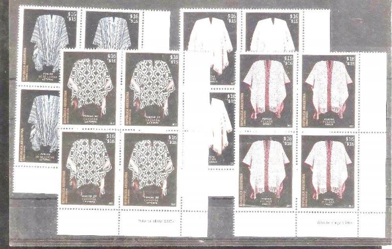 ARGENTINA 2017,COSTUMES,DRESSES  bloc of 4 MNH YV 3172-5