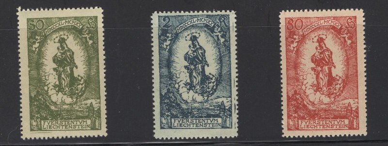 Liechtenstein Scott 47 - 49 - Set Of 3. MNH. OG.   #02 LIEC47s3