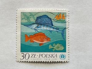 Poland–1983–Single “Fish” Stamp–SC# 2559 - CTO